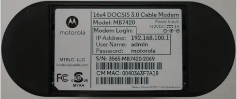 MAC Address of MB7420