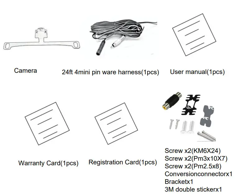 BOYO VTL17LTJ Concealed Mount License Plate Camera - Parts