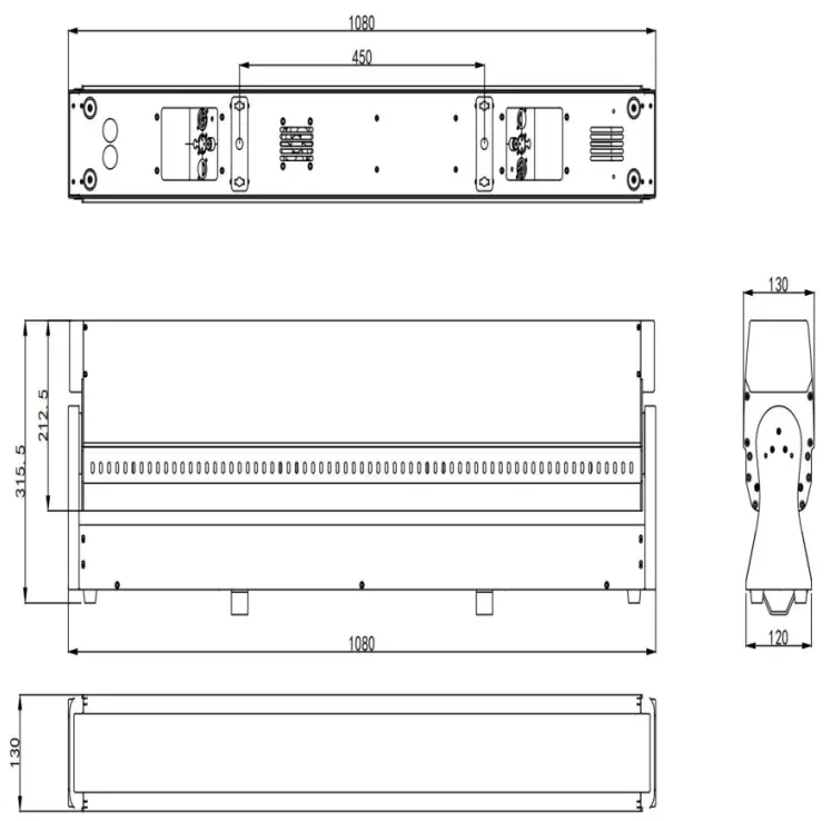 TAURUS LIGHT LZB1260 High Power LED Zoom Bar 1260 - Fixture size