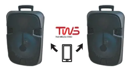 QFX PBX 1206SM Portable Speaker - connection