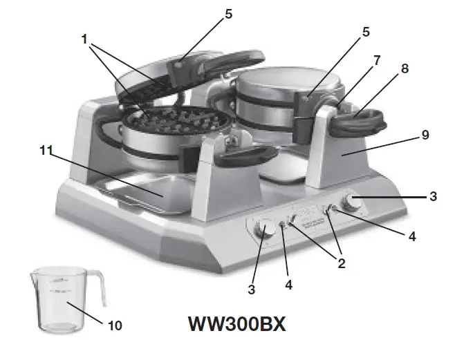 WARING COMMERCIAL W Series Side by Side Single and Double Waffle Makers  fig2