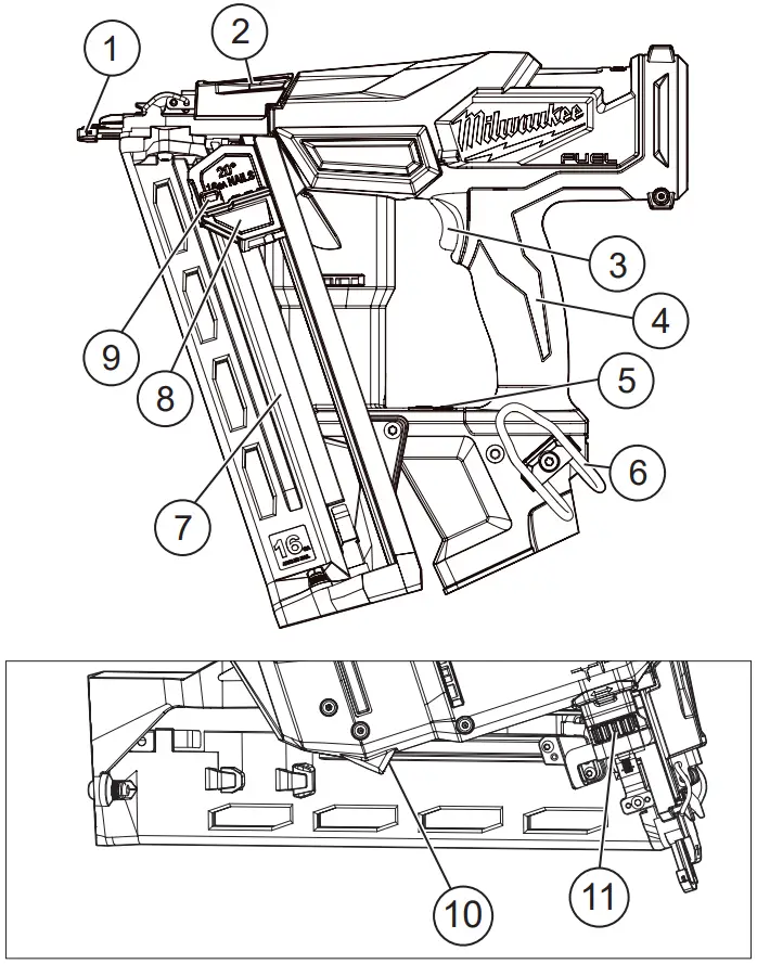 milwaukee M18FN16GA 0CNZ 18V 16ga Finishing Nailer - FIG 1