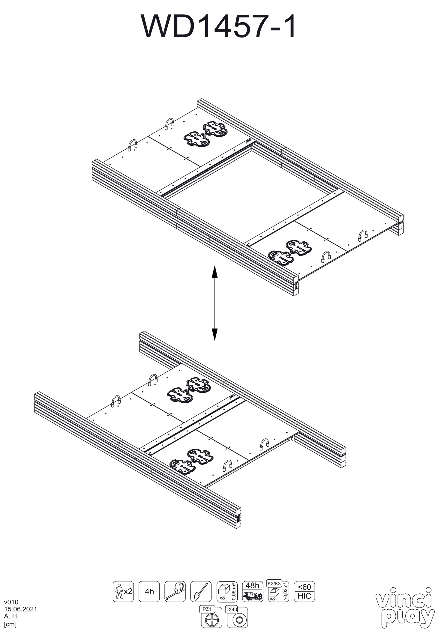 vinci play WD1457-1 Solo WD Sandbox Lid Instruction Manual