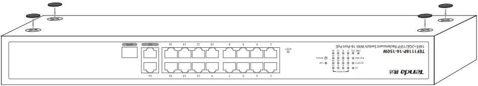 Tenda TEF1126P24 250W 16FE 2GE 1SFP Rackmount Switch With 16 Port PoE - Figure 1