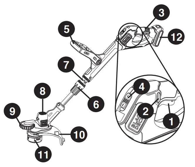 BLACK DECKER LST522 20V MAX STRING TRIMMER 11