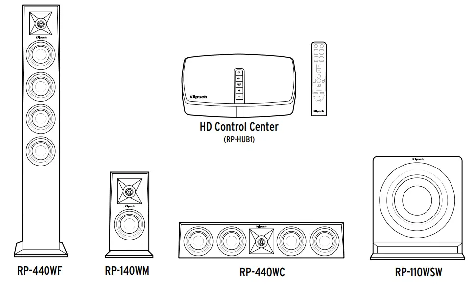 Klipsch RP-440WC Wireless Center Channel Speaker-1