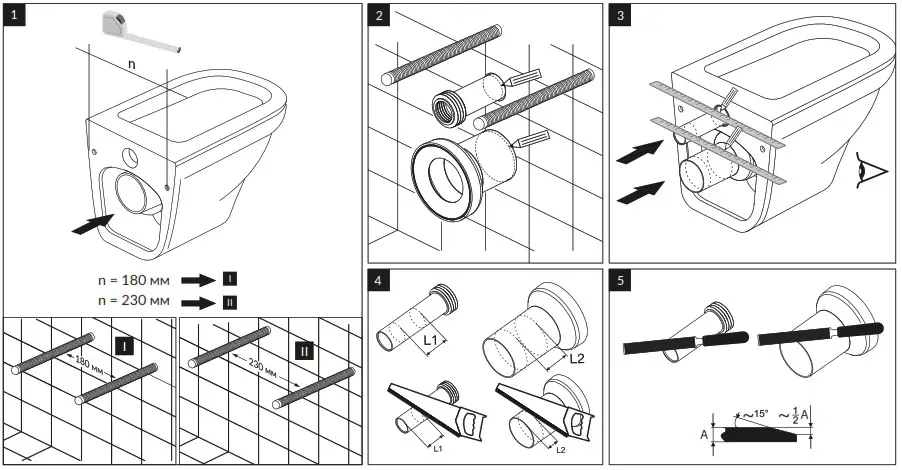 cersanit Carina Wall Hung Toilet - overview
