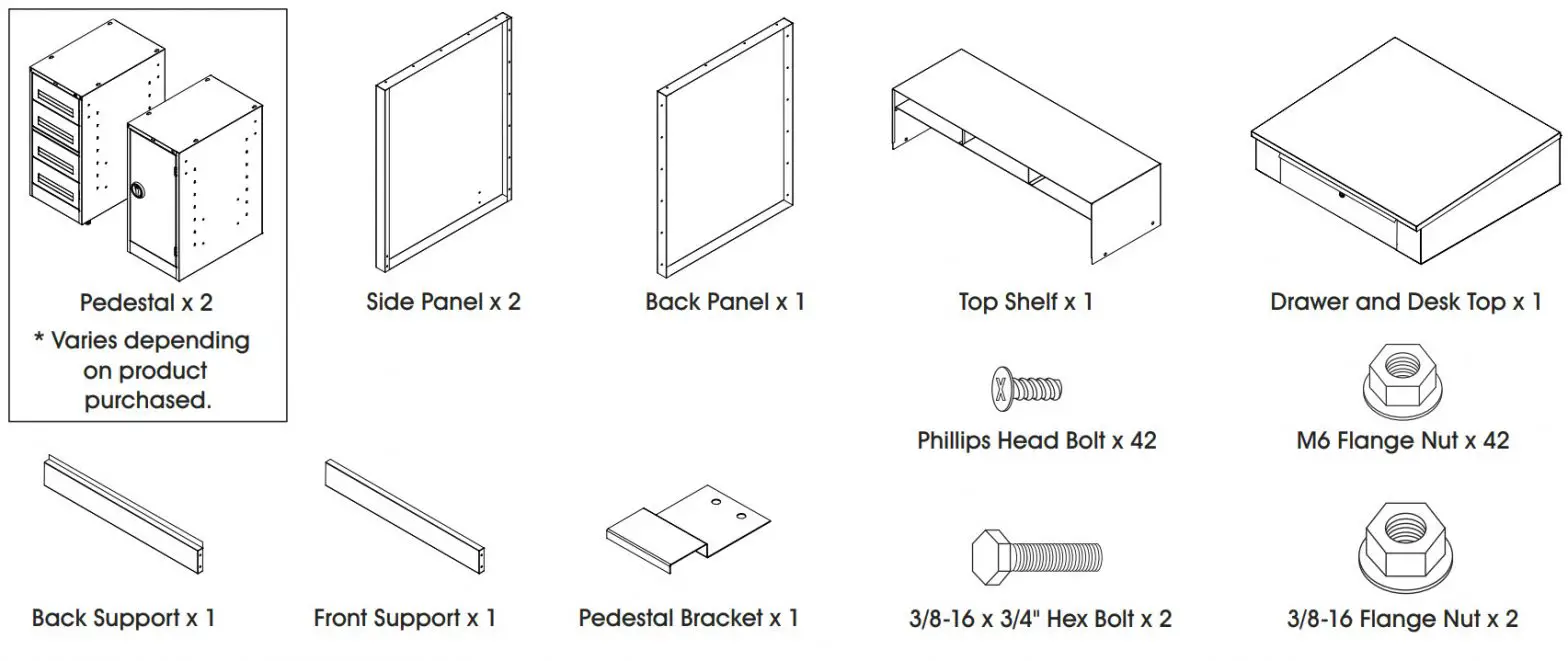 ULINE Storage Shop Desk - pARTS