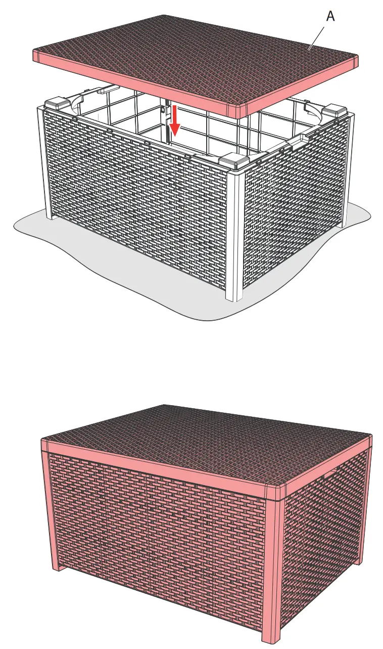 KeTeR Rosalie 6 Seater Corner Wicker Storage fig