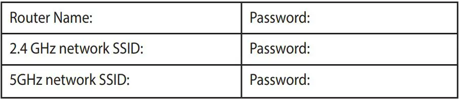 ASUS RT-AX53U Wireless-AX1800 Dual Band WiFi 6 Router User Guide - Remember your wireless settings as you complete the router setup
