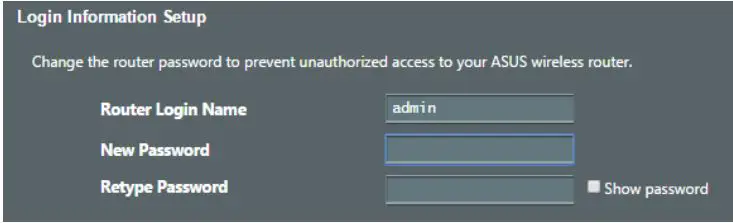 ASUS RT-AX53U Wireless-AX1800 Dual Band WiFi 6 Router User Guide - Set up a password for your router to prevent unauthorized access
