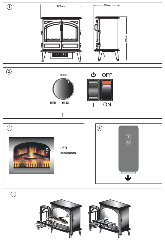 Dimplex Fullerton FLN20 Optiflame Stove Fire 1