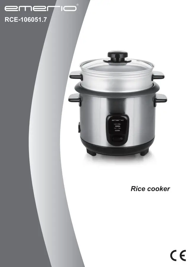 emerio RCE-106051.7 Electric Rice Cooker Instruction Manual