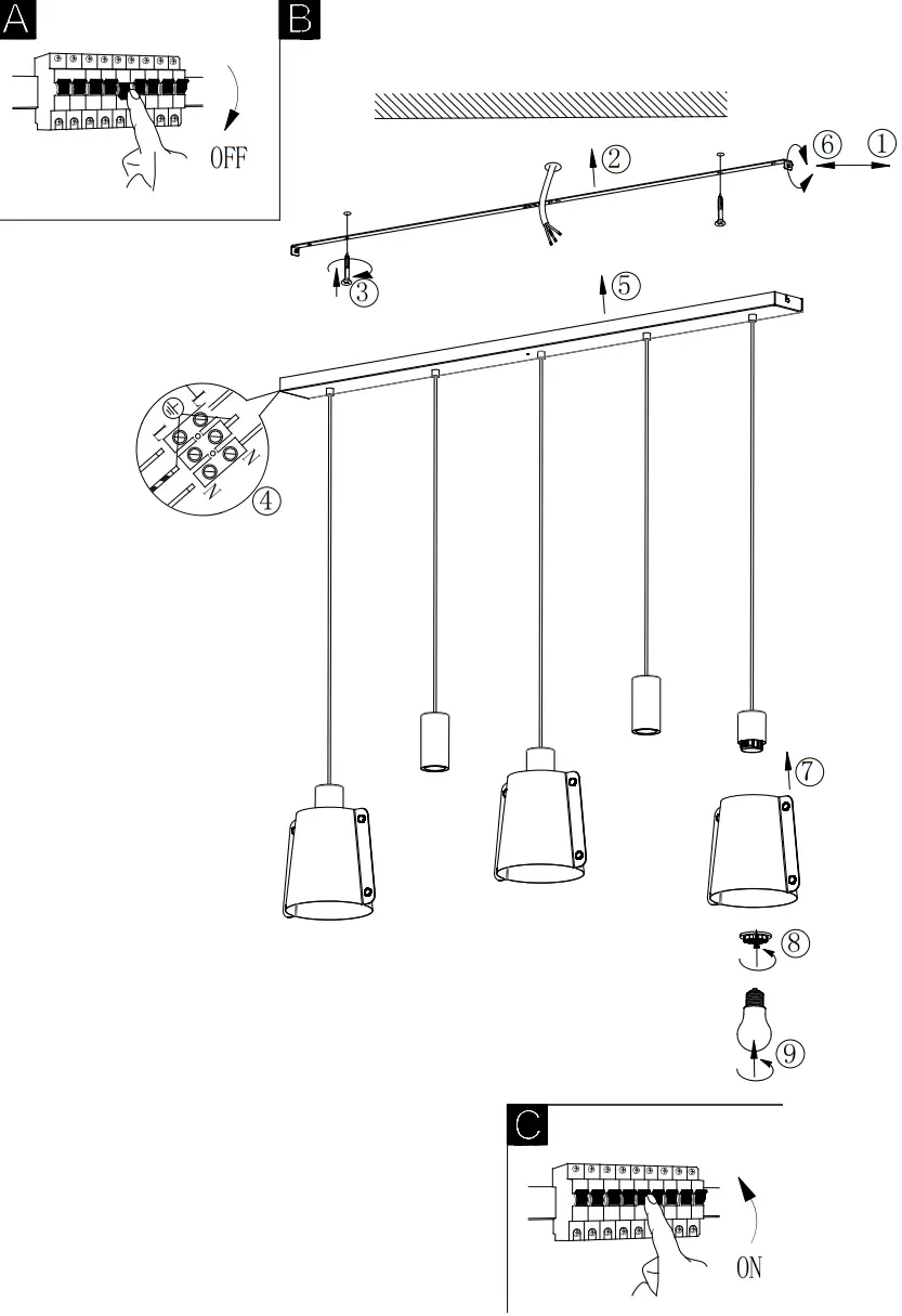 EGLO MAJAGUA Pendant Lamp - Mounting