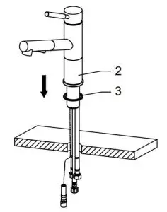 FIG 7 Install the faucet assembly