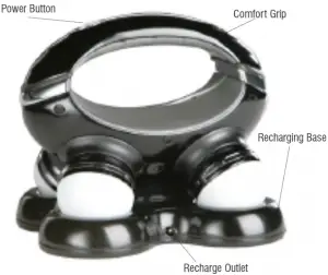 Homedics RC-QUA Quad Extreme Rechargeable Massager features