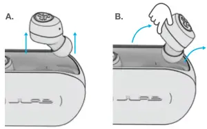 Remove earbuds by pulling