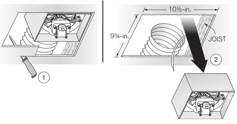 BROAN NuTone SPKN110RGBL ChromaComfort- RETROFIT INSTALLATION 4