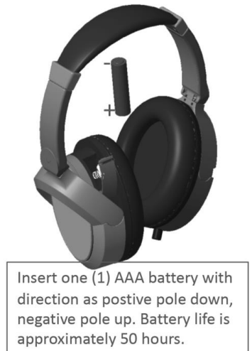 maxel MAX190400 Noise Cancellation Headphone - Battery 1