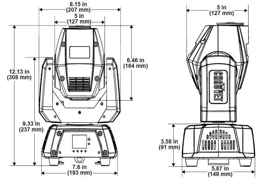 product dimensions