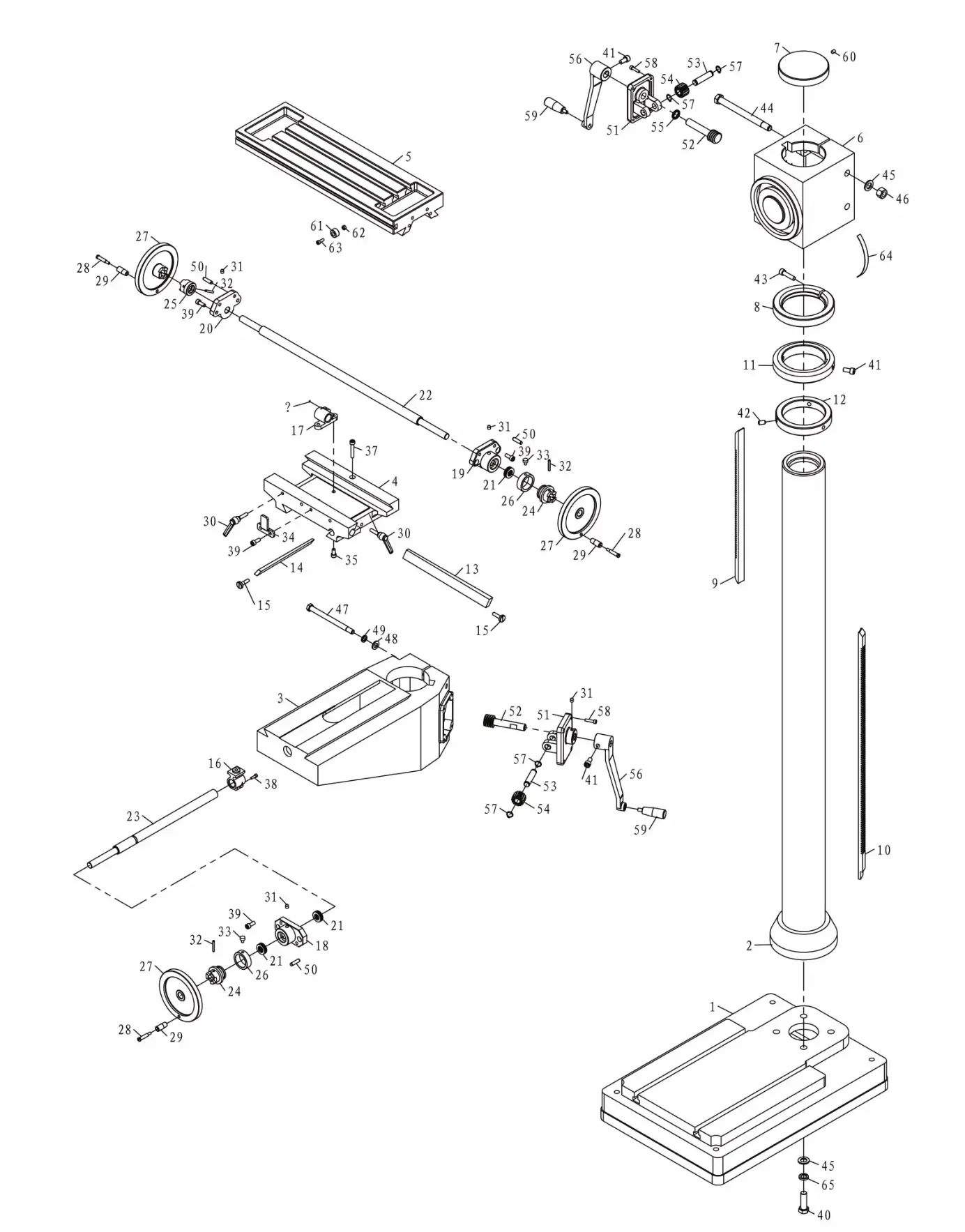 ITM TGMD400A-3 Geared Head Drill Mill Machine Automatic - BASE