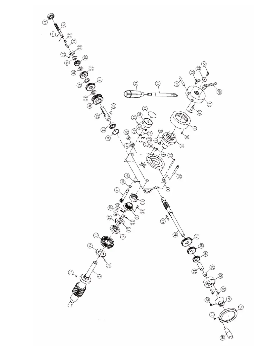 ITM TGMD400A-3 Geared Head Drill Mill Machine Automatic - FEED BOX