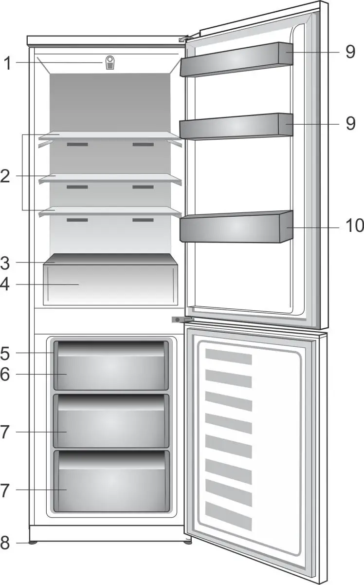 beko RCSA340K30WN Refrigerator fig1