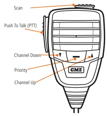 GME TX2720 Din Size 4 Watt 27 MHz AM CB Radio with Rugged Professional Mic-fig4