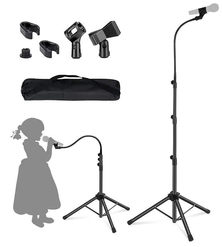 Microphone-Stand-Boom-Mic-Stand-Kangziliang-Mike-Stand-Gooseneck-Microphone-Stand-Tripod-Adjustable-image