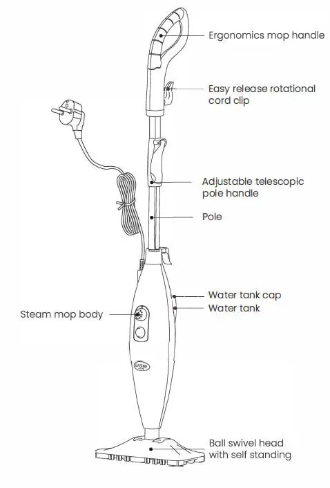 EASINE- S50 -Wired- Steam -Mop-FIG 1