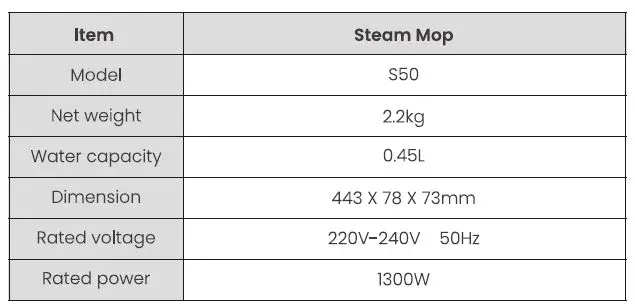 EASINE- S50 -Wired- Steam -Mop-FIG 14
