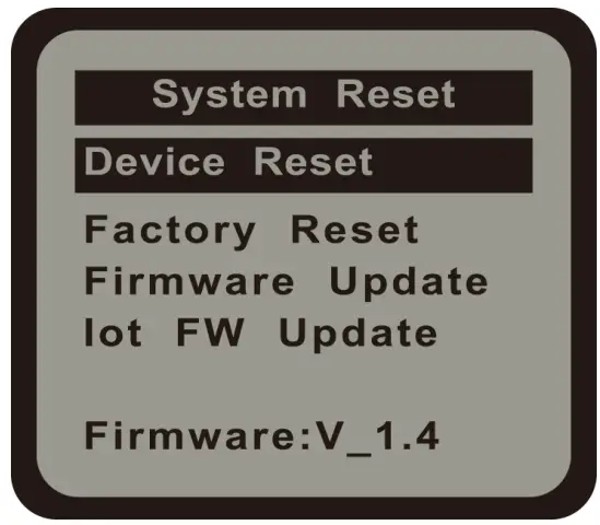 System reset menu
