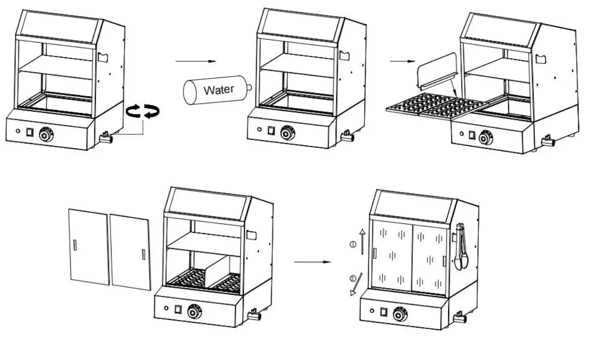 VEVOR SPBWRGRGG-001YXNFV1 1200W Commercial Hot Dog Steamer - fig 2