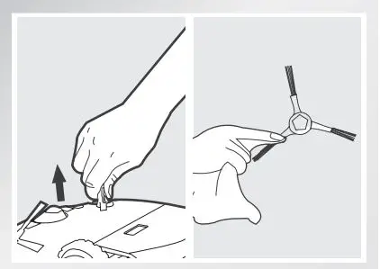 ECOVACS Deebot 8 Robot Vacuum Cleaner Instruction Manual - Cleaning the Side Brushes