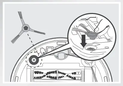 ECOVACS Deebot 8 Robot Vacuum Cleaner Instruction Manual - Install Side Brushes
