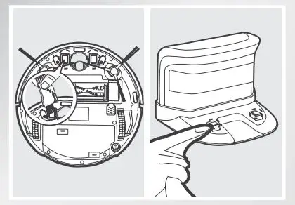 ECOVACS Deebot 8 Robot Vacuum Cleaner Instruction Manual - Wipe the Charging Contacts and Charging Dock Pins with the brush or the felt side of the Multi-Function Cleaning Tool to maintain their effectiveness