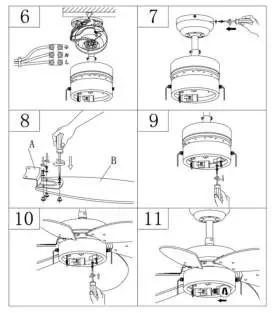 QAZQA 92642 Ceiling Fan with Light Gray - Installation of the ceiling fan 2