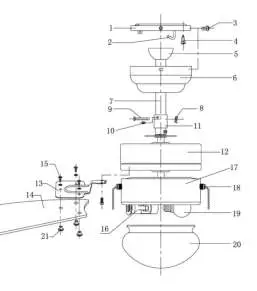 QAZQA 92642 Ceiling Fan with Light Gray - The ceiling fan