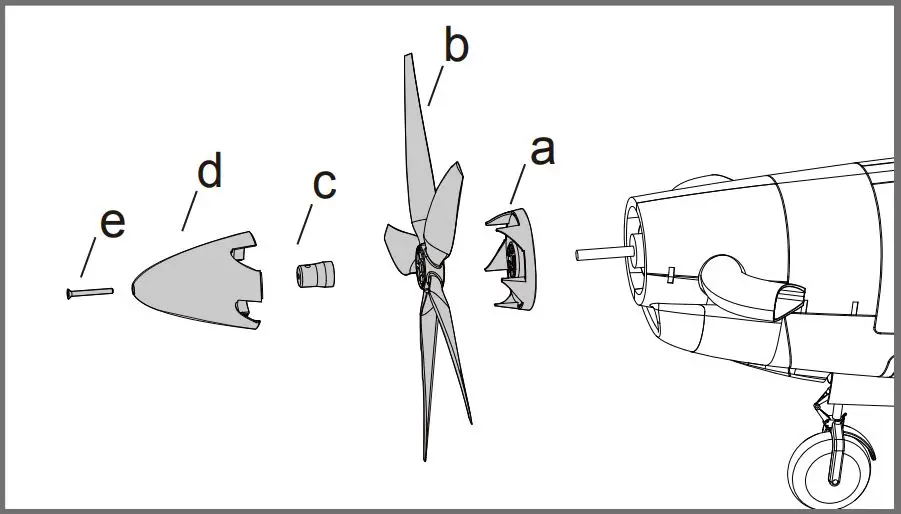 FMS Pilatus 1100MM Instruction Manual - Install the propeller and spinner