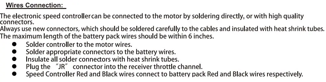 FMS Pilatus 1100MM Instruction Manual - Wires Connection