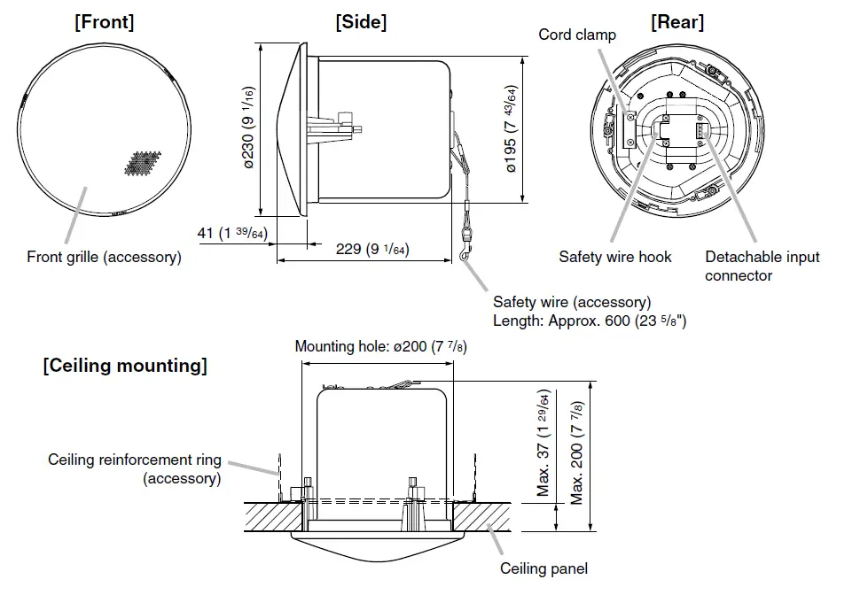 TOA F-2352C -Ceiling -Speaker -System -2
