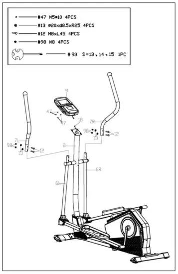 SUNNY Health Fitness SF E3890 Programmable Cardio Elliptical Trainer - INSTRUCTION 6