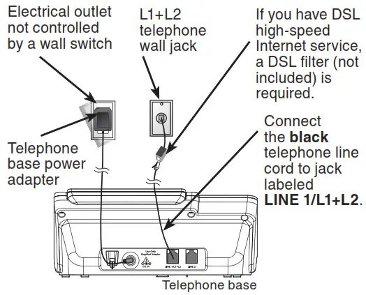 Installation with 2-line jack-