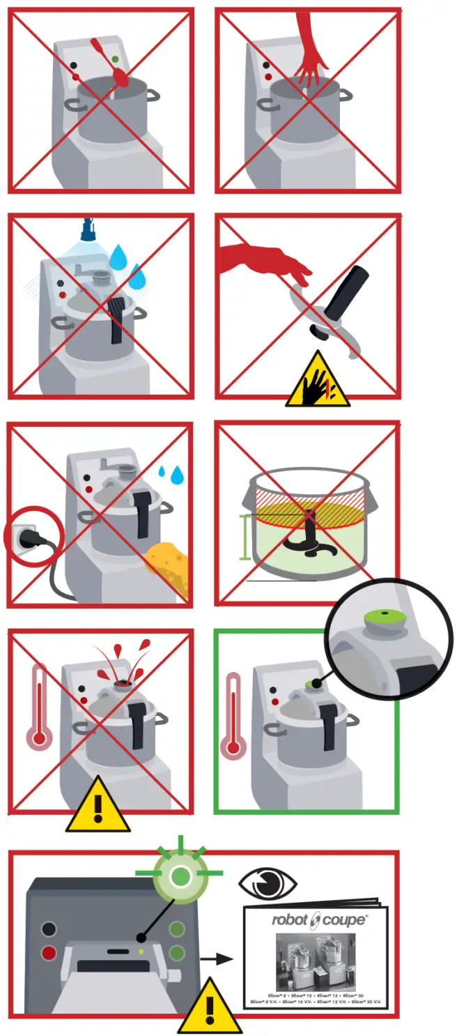 robot coupe Blixer 8 Food Processor - Safety and Warnings