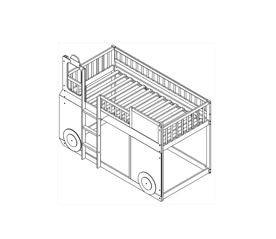 Walker Wf292713 Red Twin Size Loft Bed Wooden Bed Instruction Manual