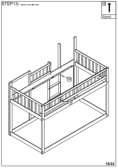 WALKER WF292713 Red Twin Size Loft Bed Wooden Bed-fig17