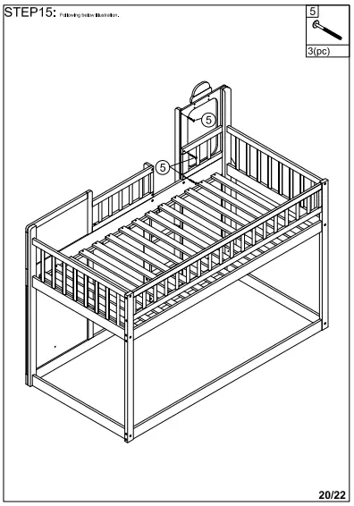 WALKER WF292713 Red Twin Size Loft Bed Wooden Bed-fig19