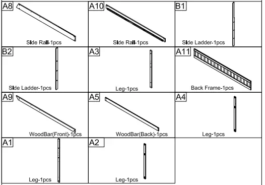 WALKER WF292713 Red Twin Size Loft Bed Wooden Bed-fig4