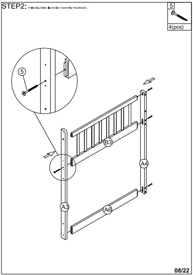WALKER WF292713 Red Twin Size Loft Bed Wooden Bed-fig7