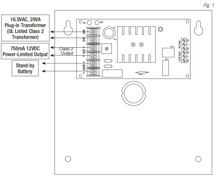 Altronix AL100UL UL Listed Linear Power Supply-Charger - fig 1